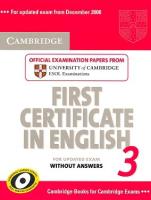 Cambridge First Certificate in English for updated exam 3: Учебник