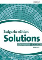 Solutions - част A1: Учебна тетрадка по английски език за 8. клас за неинтензивна форма на обучение Bulgaria Edition