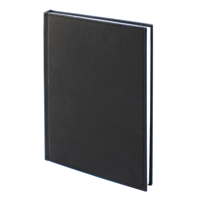 Бележник 14х20 изк.кожа черен, 120 л., шит