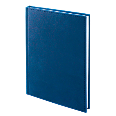 Бележник 14х20 изк.кожа син, 120 л., шит
