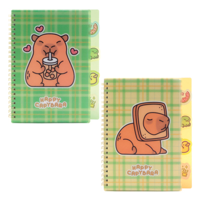 Бележник A5 Capybara спирала PP корици, 80 л. ред, 5 теми