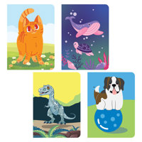 Бележник A6 мат/UV Animals, 40 л. ред, шит с конец