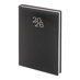 Бележник с дати 14х20 изк.кожа с шев черен, 168 л.