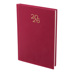 Бележник с дати 14х20 изк.кожа Велур червен, 168 л. сл.кост