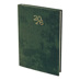 Бележник с дати 14х20 изк.кожа Велур зелен, 168 л. сл.кост