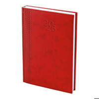 Бележник с дати 14х20 термо с кант червен, 168 л.