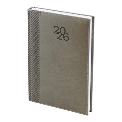 Бележник с дати 14х20 термо с кант сив, 168 л.