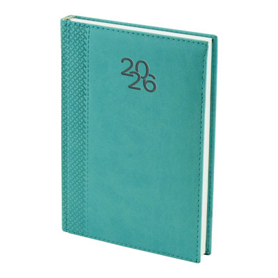 Бележник с дати 14х20 термо с кант тюркоаз, 168 л.
