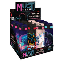 Бутилка за вода метална 600 мл, 4 дизайна, 7x23