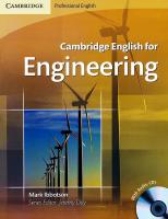 Cambridge English for Engineering: Учебен курс по английски език Ниво B1 - B2: Учебник за инженери + 2 CD