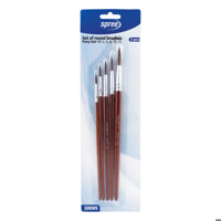 Четки 5 бр., кръгли - 2, 6, 8, 10 и 12, блистер