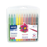 Флумастери четка Art, PP кутия, 24 цвята