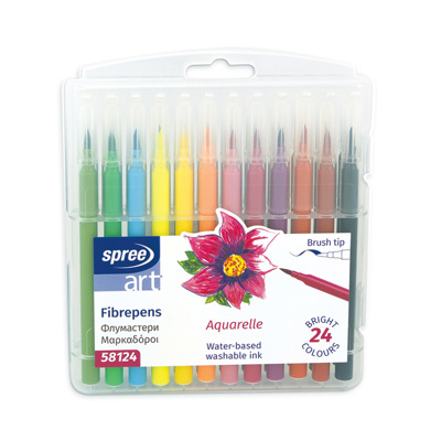 Флумастери четка Art, PP кутия, 24 цвята