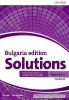 Solutions - част B1.1: Учебна тетрадка по английски език за 8. клас Bulgaria Edition