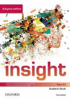 Insight - част A1: Учебник по английски език за 8. клас за неинтензивна форма на обучение Bulgaria Edition
