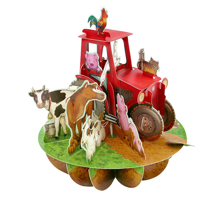 Картичка Tractor and Farm Animals, Pirouettes