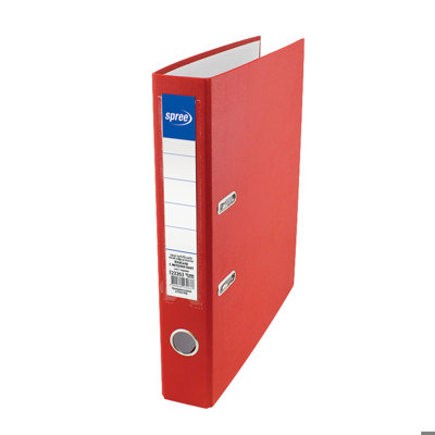 Класьор с метален кант А4, 55 мм, PP, червен
