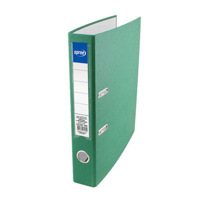 Класьор с метален кант А4, 55 мм, PP, зелен