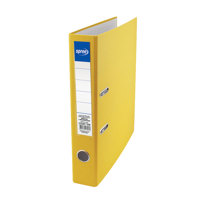 Класьор с метален кант А4, 55 мм, PP, жълт