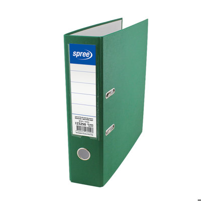 Класьор с метален кант А4, 75 мм, PP, зелен