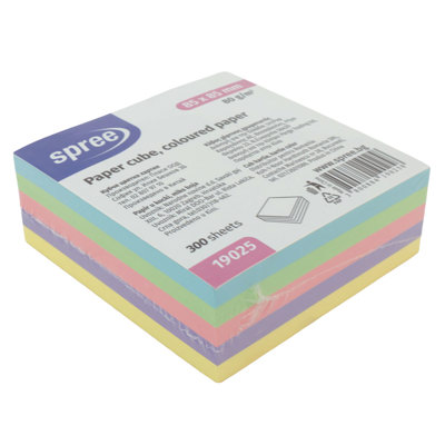 Кубче цветна хартия, 85х85 мм, 300 листа, 80 г/м2