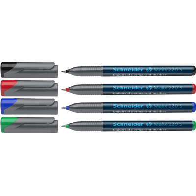 Маркер перманент OHP Maxx 220 S, 0.4 мм, 4 цвята