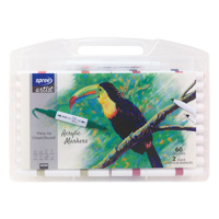 Маркери акрилни двувърхи Flexy Chisel / Round tip, 60 цв.+2 контурни