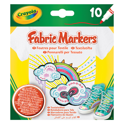Маркери текстилни, 10 цвята