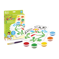 Меки бои 5 цв., четка и шаблони, Mini Kids