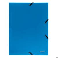 Папка с ластик PP, св. синя, A4, 400 µ
