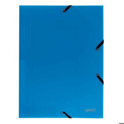 Папка с ластик PP, св. синя, A4, 400 µ