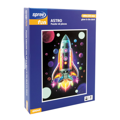 Пъзел Glow in the dark, 48 части 480х320 мм 4+, Astro