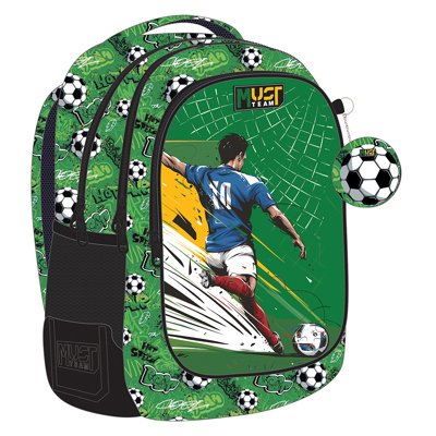 Раница с 3 ципа Football, 43x32x18