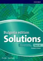 Solutions - част A1: Учебник по английски език за 8. клас за неинтензивна форма на обучение Bulgaria Edition