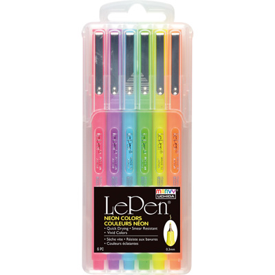 Тънкописец Le Pen, 0.5 мм, 6 неонови цвята