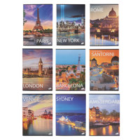 Тетрадка А4 мат/UV Cities by day, 60+2 л.ред, 70 г/м2