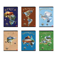 Тетрадка A5 мат/UV Continents, 60+2 л.ред, 70 г/м2