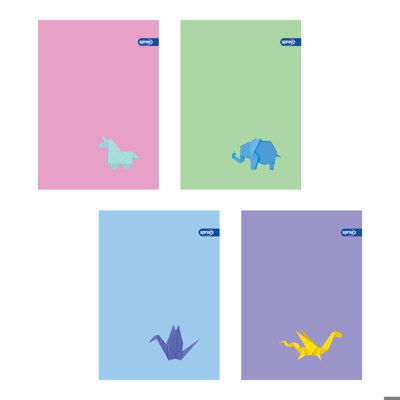 Тетрадка A5 мат/UV Soft touch Origami, 60+2 л.ред, 70 г/м2