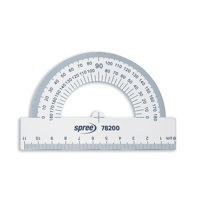 Транспортир прозрачен, 180°, 11 см